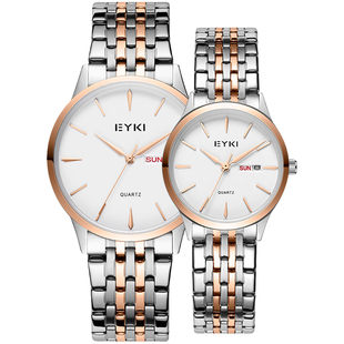 艾奇EYKI手表女学生简约气质时尚情侣一对钢带防水石英女士手表