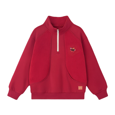 儿童加绒卫衣拜年服加绒加厚外套