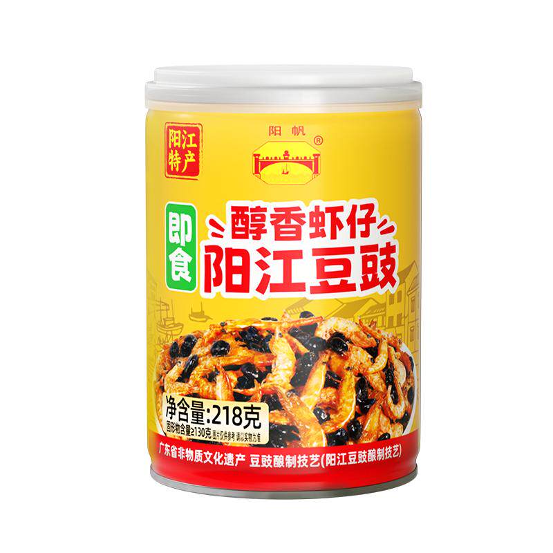 阳帆阳江即食豆豉虾仔罐头