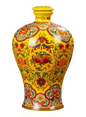 仿古陶瓷酒瓶景德镇釉上彩宫廷风