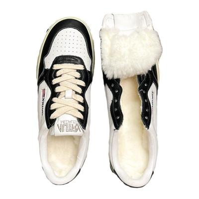 autry小白鞋冬季獭兔毛御寒保暖