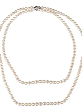 「95新」TASAKI(塔思琦)长短双层海水珍珠串珠项链925 54-67cm