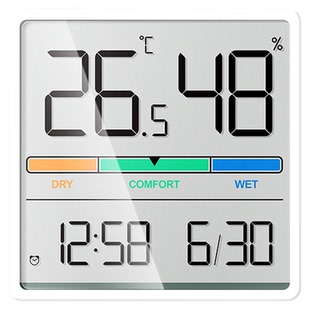 温度计室内家用精准电子温湿度计冰箱磁吸数显时钟新款温度湿度计
