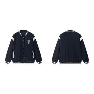 笛莎大童初高中生2026春季新款青少年女孩拼色落肩宽松棒球服外套