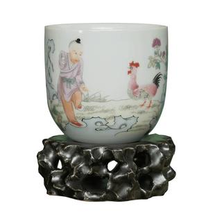 观复仿乾隆御题诗鸡缸杯水杯馆藏复刻大容量主人杯景德镇瓷茶杯