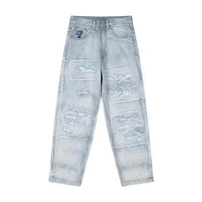 MindError水洗破洞牛仔裤