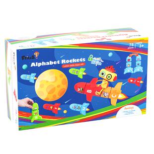 FritzS儿童26个字母益智玩具拼插组装英语教具早教配对火箭积木