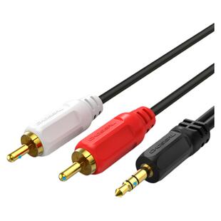 秋叶原3.5mm转双莲花音频线一分二1分2电脑手机接音响功放音箱RCA