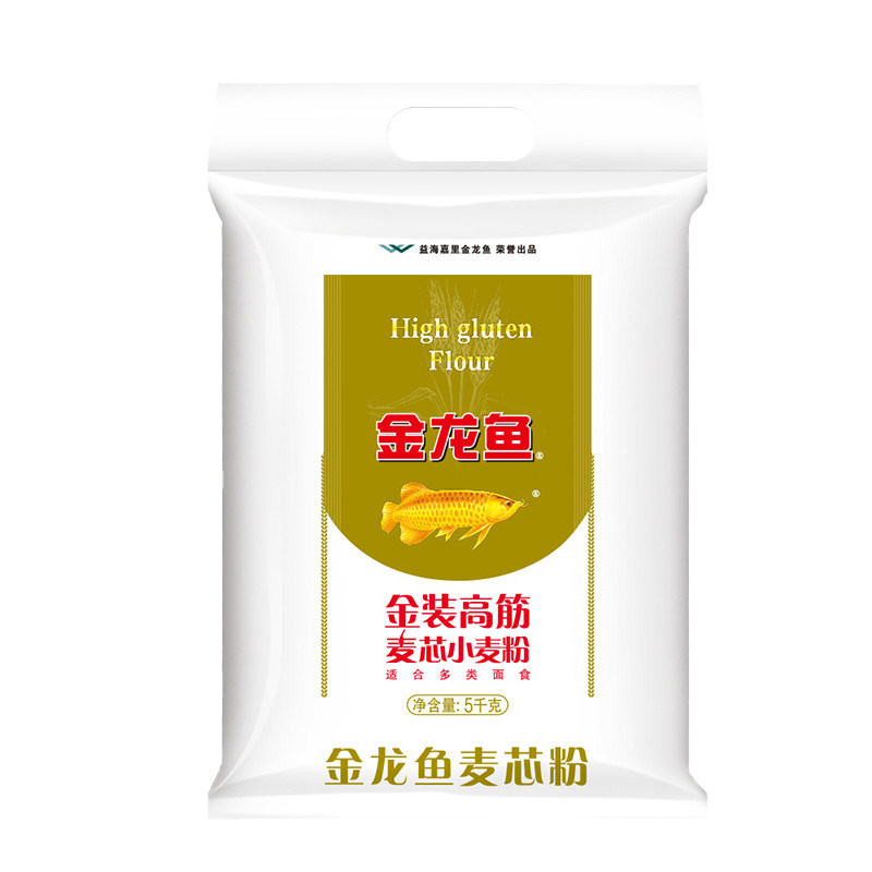 金龙鱼金装高筋麦芯粉5kg面包粉馒头饺子面条高筋面粉10斤