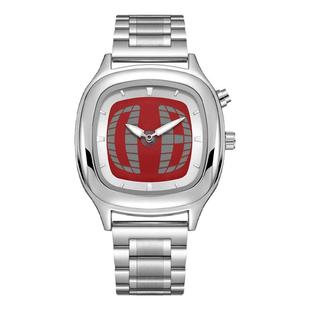 复古风方形手表数显数字滚动方块表双显示中古表vintage情侣腕表