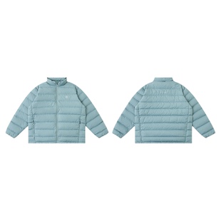 TreesOutside无胆防绒防泼水暗格纹压光轻薄羽绒服男排骨纹羽绒服