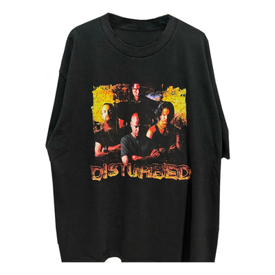 Disturbed乐队全员人像印花短袖