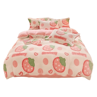 牛奶绒被子全套一整套加厚冬季