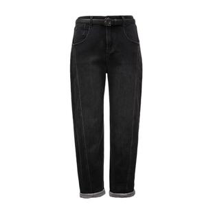 绫致ONLY25春夏时尚百搭修身男友裤高腰九分牛仔裤女潮流