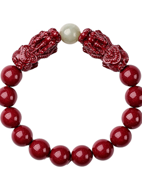 吉照堂男士女款双貔貅和田玉手串