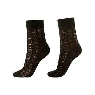 CALZEDONIA卡泽意袜女士时尚浪漫镂空花纹网眼棉袜中筒短袜DC0590