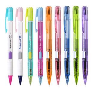 日本Pentel派通文具铅笔PD105T侧按自动铅笔 0.5mm 侧压设计 快速出铅 螺纹笔握 活动铅笔 尾部带橡皮 颜值高
