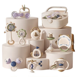 婴儿玩具摇铃礼盒新生儿见面礼物满月0到3个月1岁6安抚宝宝小月龄