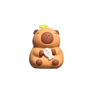 卡皮巴拉车载摆件水豚创意可爱卡通女中控台装饰汽车内饰遁入豚门