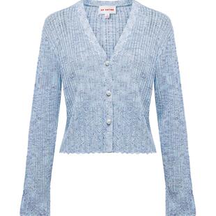 EP雅莹女装 亚麻镂空针织开衫外套空调衫罩衫 2025夏季新款9151A