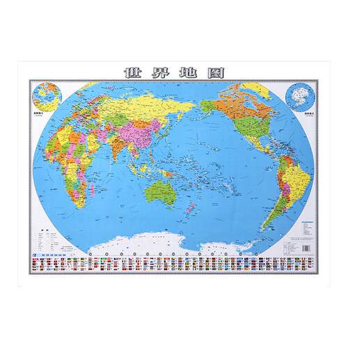 【官方正版】世界地图中国地图2026新版108x77cm 覆膜防水可擦写小学生初中地理大尺寸地图贴图挂图挂画家用墙面装饰画墙贴