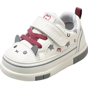 牧童婴儿步前鞋春秋6-18个月可爱女宝宝鞋子软底学步皮面叫叫鞋男