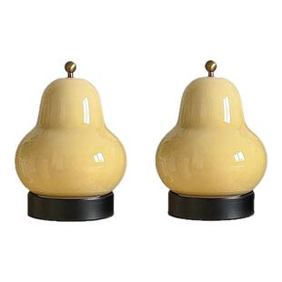 台灯送礼物小夜灯床头灯氛围台灯中古法式奶油梨子台灯卧室床头