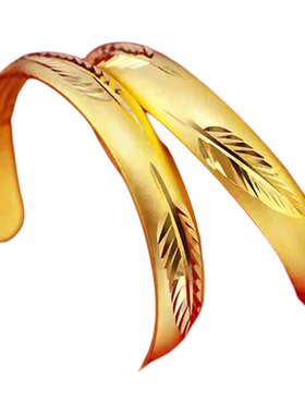 真金色古法心经沙金手镯女满天星