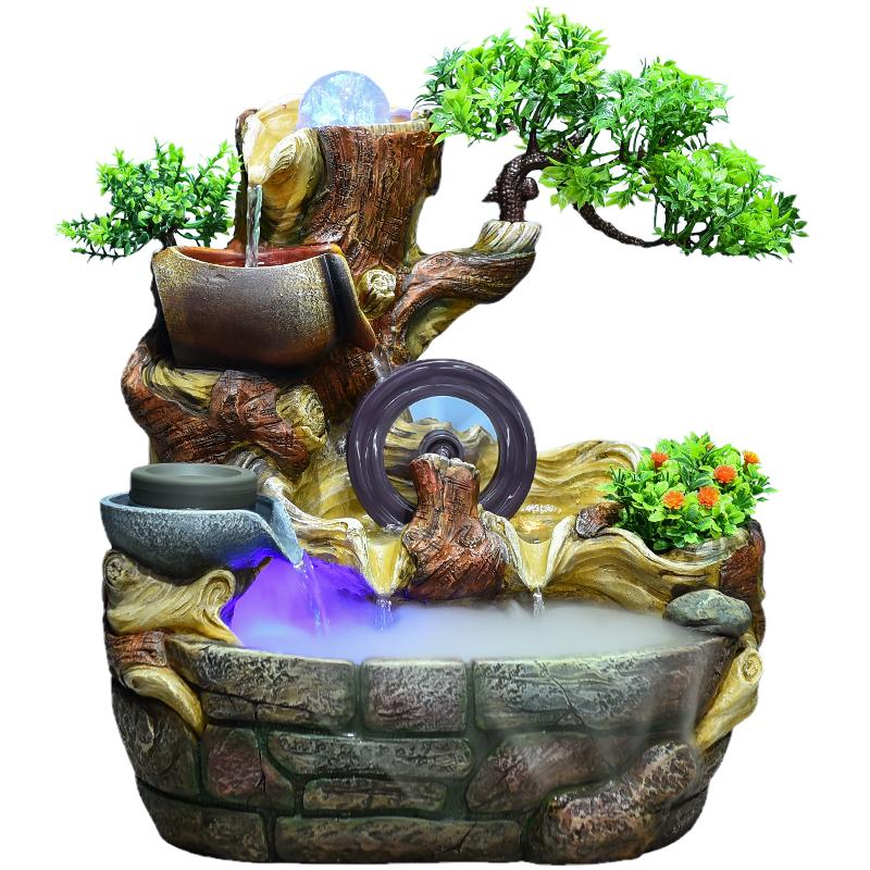 風(fēng)水輪招財(cái)假山流水噴泉擺件家居室內(nèi)水景生財(cái)辦公室店鋪開業(yè)禮品