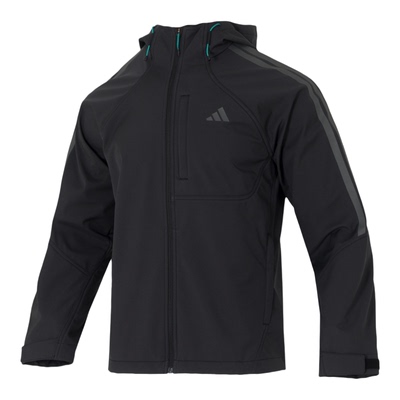 阿迪达斯外套男装2026春季新款运动服梭织防风连帽男士夹克KR2496