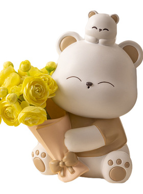 治愈系摆件捧花暴力熊