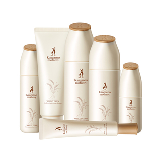 袋鼠妈妈准孕妇护肤品可用面霜保湿化妆品小麦水乳洗面奶面霜套装