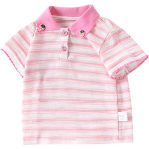 女童短袖POLO衫夏季新款宝宝儿童T恤休闲条纹打底衫小童半袖上衣
