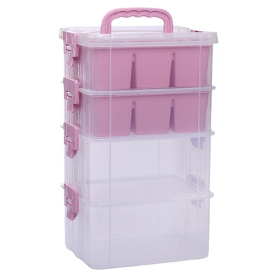 奋斗宝贝第四代经典矮和经典高散配链接分层塑料收纳箱分类多功能
