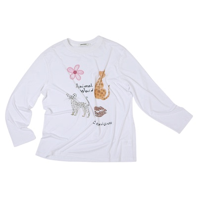 CLIMAX VISION「招财金钱豹」趣味印花夏日遮阳罩衫T恤超宽松长袖