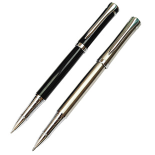 1.0黑色中性笔金属不锈钢走珠笔宝珠笔免费刻字练字书法金属礼品