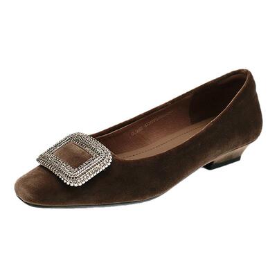 康莉单鞋水钻低跟女鞋