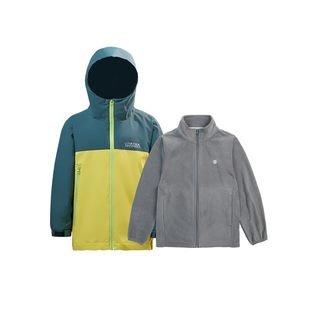 EBAER儿童春装外套2026新款三合一冲锋衣服男女童登山徒步户外服