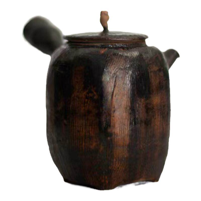 古风手工粗陶侧把壶功夫茶具