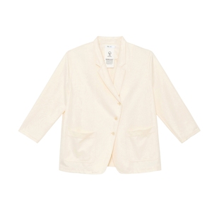 素然klee klee 春夏女士环保棉薄拉架西装领经典休闲化正装外套