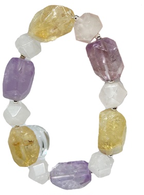 「吸金能手」天然黄水晶手链财气紫水晶手串智慧白塞黄阿赛手链女