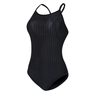 洲克竞技泳衣无胸垫无束缚训练三角泳衣排水线后腰镂空黑色小恶魔