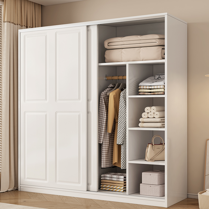 衣柜家用卧室推拉门小户型柜子出租房用简易组装经济型儿童挂衣橱