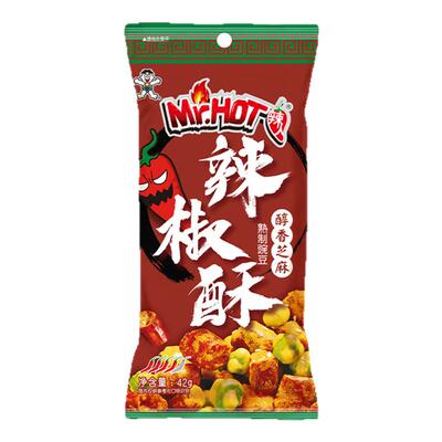 旺旺Mr.Hot辣人挑豆系列辣椒酥麻辣32g下酒菜零食香辣脆炒货
