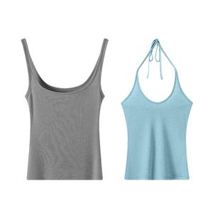 NUMBERHERE 【欧阳娣娣同款】两件式设计感撞色显瘦吊带背心组合