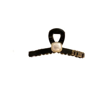 简约高级感亚克力方形珍珠抓夹中号半马尾发夹女后脑勺发量少的