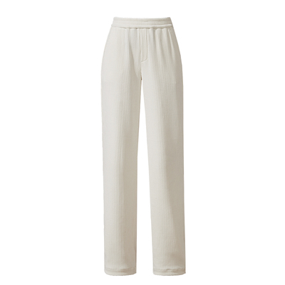 逸阳黑色雪尼尔宽松窄版阔腿裤