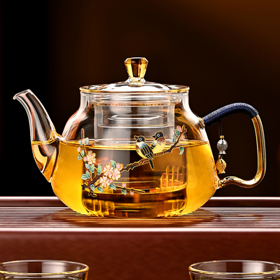 2025新款高颜值玻璃茶壶家用小号泡茶壶茶水分离耐高温加厚纯手工