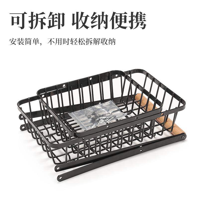 户外双层水果篮可拆卸金属置物架篮架露营桌面收纳篮子手提沥水