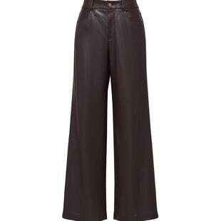 EP雅莹2025早秋新款 pu皮哑光质感垂顺直筒裤遮肉显瘦裤子6431A